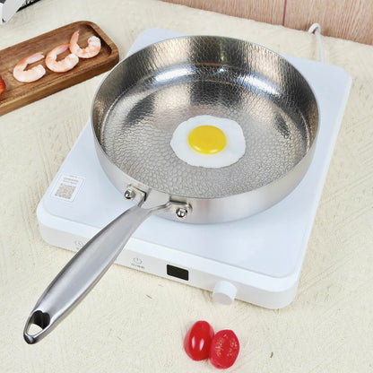 Poêle Antiadhésive Titane Inox 20/24/28cm Induction | Premium