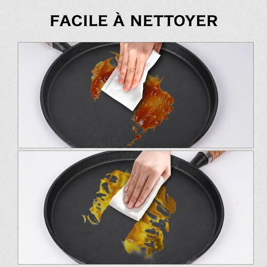 Démonstration du nettoyage de la surface de la poêle - Cuisinezchezvous.com