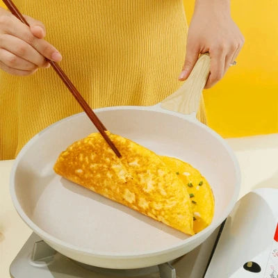 Wok en céramique antiadhésif 28 cm avec manche en bois