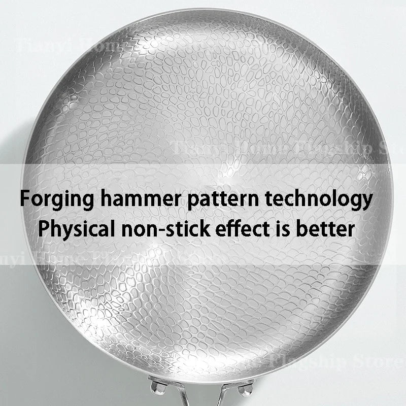 Poêle Antiadhésive Titane Inox 20/24/28cm Induction | Premium