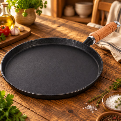 Poêle Fonte 26cm Antiadhésive Induction Crêpes Œufs