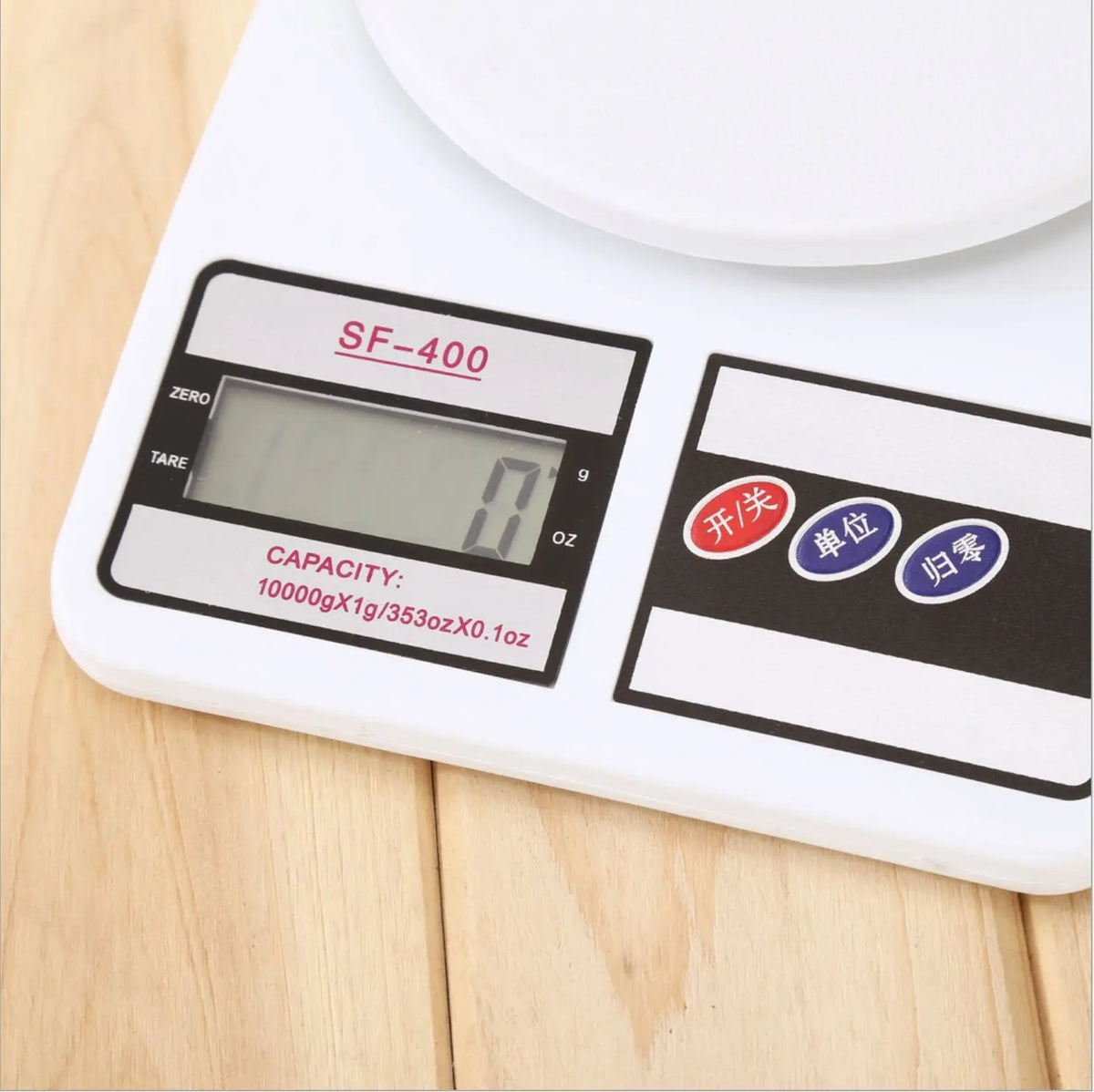 Balance de cuisine électronique blanche haute précision avec écran LCD