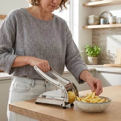 Coupe-frite Professionnel EasyCut™ levier ergonomique bâtonnets uniformes - Cuisinezchezvous.com