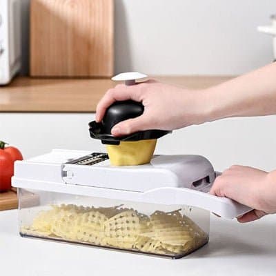 Coupe-légumes EasyCut™ poussoir sécurité mains protégées - Cuisinezchezvous.com
