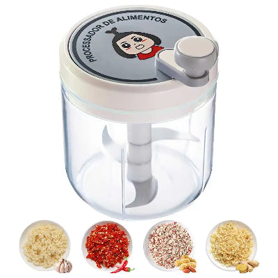 Mini hachoir manuel EasyCut™ 400ml coloris rose - Cuisinezchezvous.com