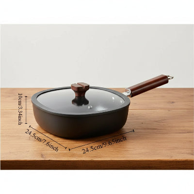 Poêle carrée fer manche bois dimensions et finitions - Cuisinezchezvous.com