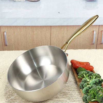 Poêle inox compatible tous feux gaz induction et vitrocéramique pour cuisine familiale