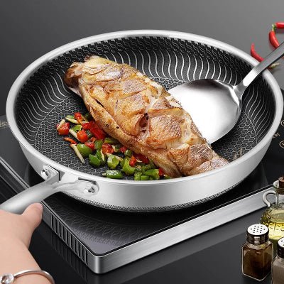 Poêle Inox HeatPro™ | Poele Inox Cuisson Professionnelle Toutes Plaques - Cuisinezchezvous.com