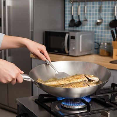 Poele Wok Inox HeatPro™ | Cuisson Asiatique Professionnelle - Cuisinezchezvous.com
