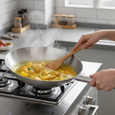 Poele Wok Inox HeatPro™ | Cuisson Asiatique Professionnelle - Cuisinezchezvous.com