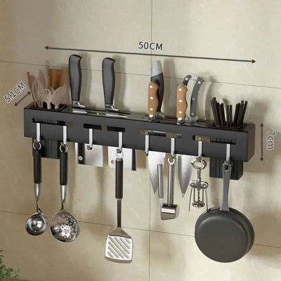 Porte couteau mural en acier inoxydable noir brossé - Cuisinezchezvous.com