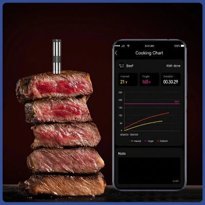 Thermomètre de cuisson Bluetooth sans fil affichage digital - Cuisinezchezvous.com