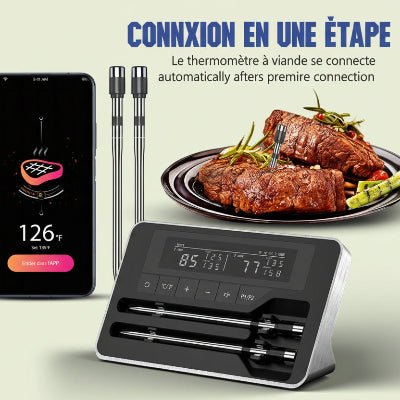 Thermomètre de cuisson Bluetooth sans fil deux sondes incluses - Cuisinezchezvous.com