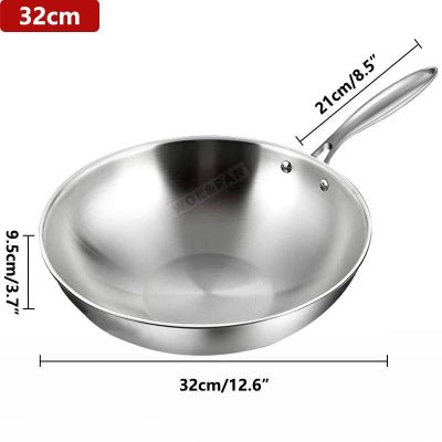 Wok inox tri-plis compatible induction gaz vitrocéramique - Cuisinezchezvous.com